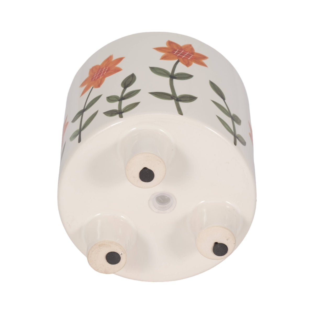 White Ceramic Hand Painted, 6 in.