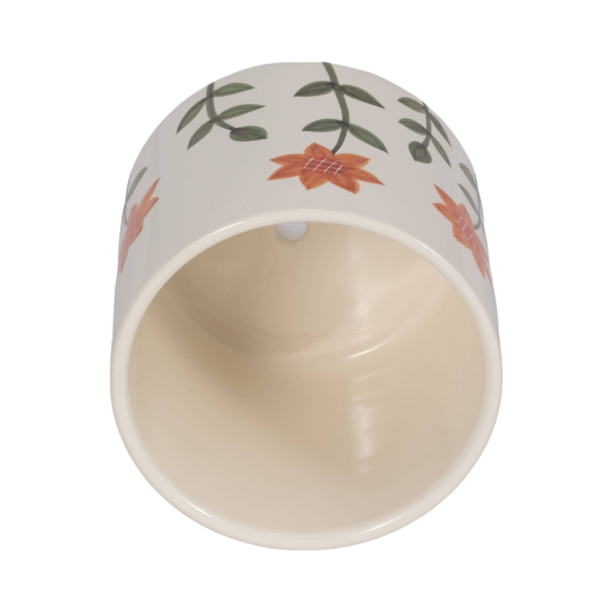 White Ceramic Hand Painted, 6 in.