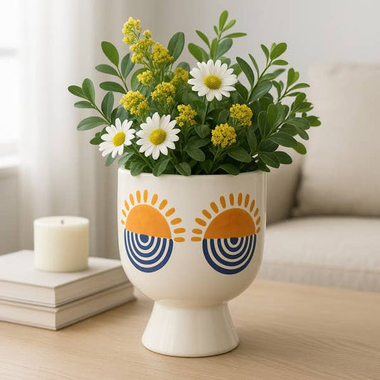 Round Sunrise Eyes Flower, 6 in.